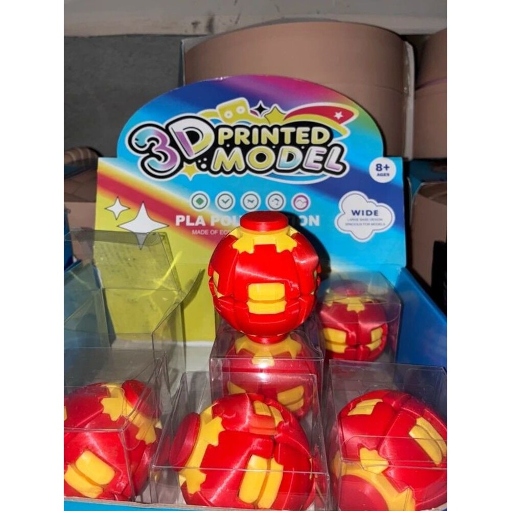 3D Printed Red Spinner Ball